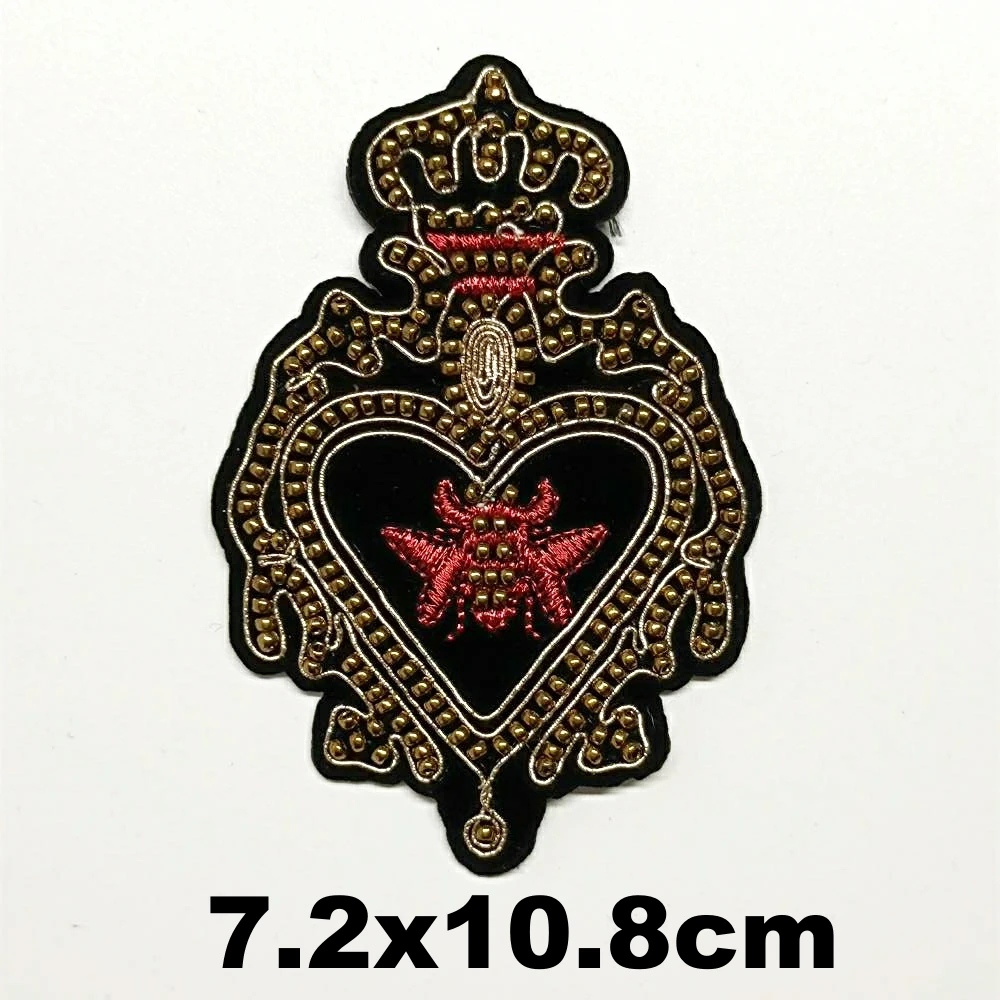 

Apparel embroidery crown spider leaf love heart embroideried patch for clothing AM-3189