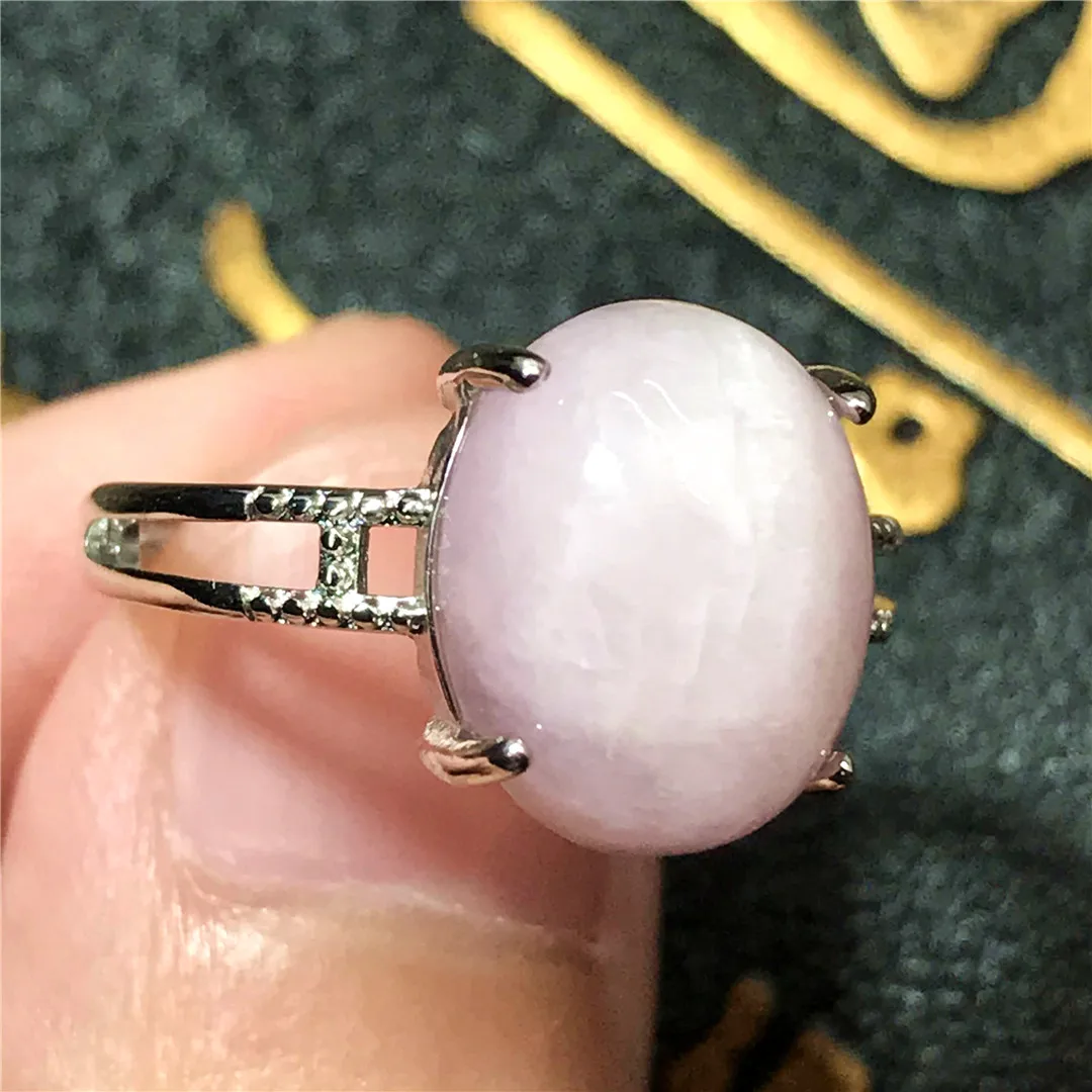 Кольцо из натурального фиолетового кунцит для женщин и мужчин восстанавливающий