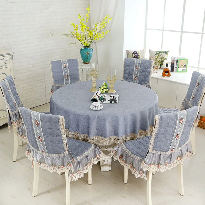 Чехол для стола из синели с кружевными краями в европейском стиле на подушку