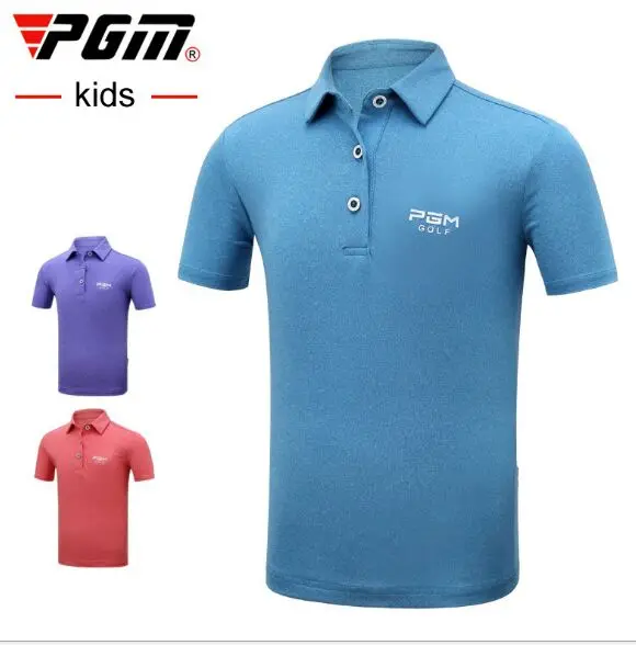 

PGM Summer New Golf Children's Short Sleeve Boy T-Shirt Breathable Quick-Dry Sportswear Kids