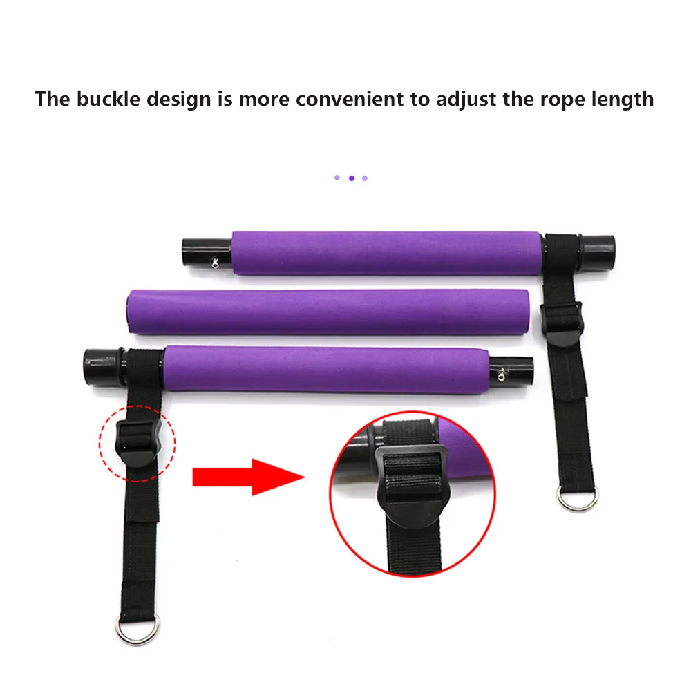 구매 저항 밴드가 있는 휴대용 요가 필라테스 바 스틱, 홈 체육관 근육 토닝 바 피트니스 스트레칭 스포츠 바디 운동