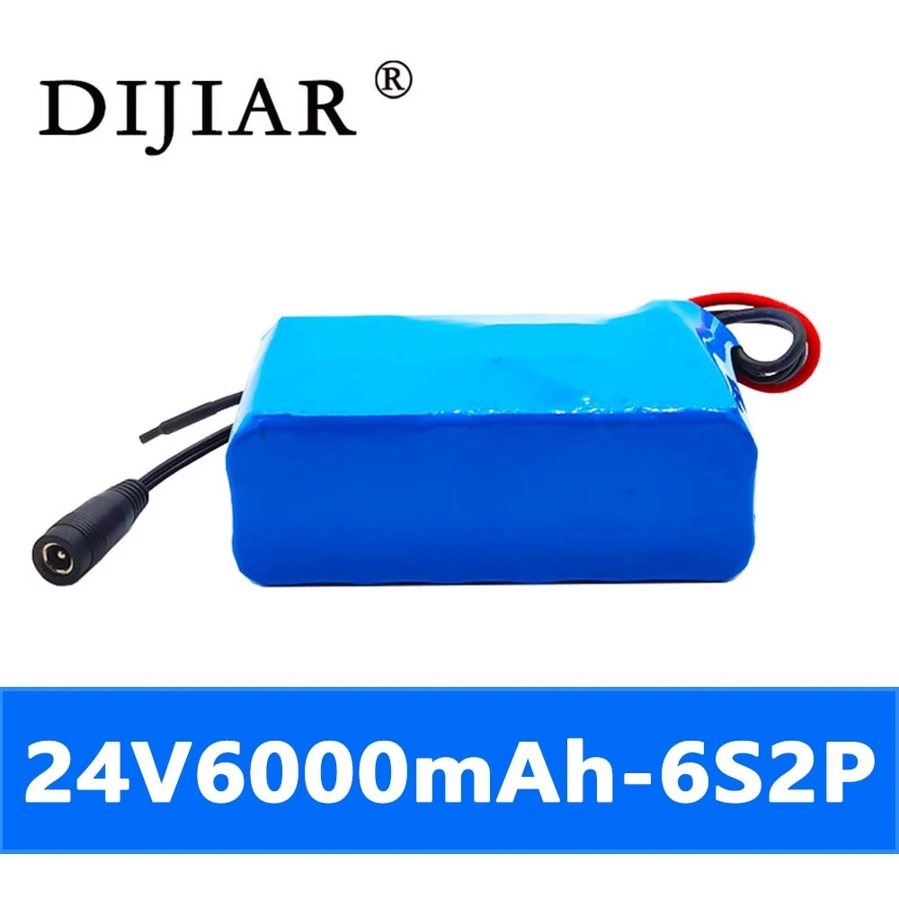 Dijiar 24V 6Ah 6S2P battery pack 25.2V 18650 6000mAh rechargeable for GPS navigator/golf cart/electric bicycle | Электроника