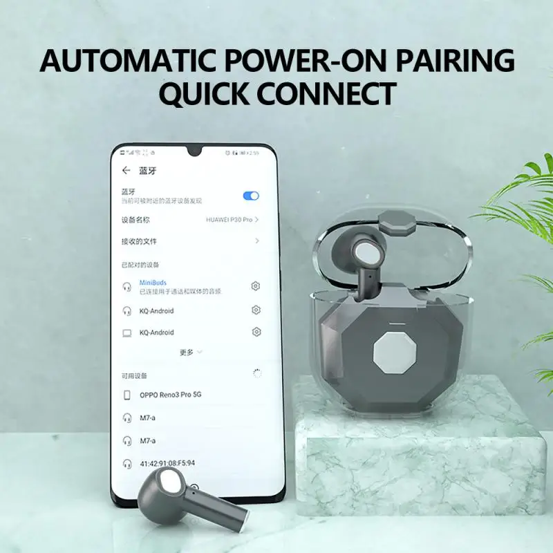 NaNO3 TWS Bluetooth-совместимая гарнитура прозрачная двойная игровая сенсорные умные