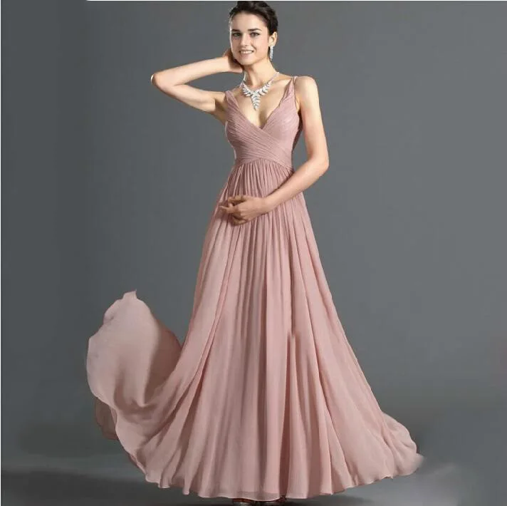 

Pink Women Backless Costume Dress Party Dress Sexy Sleeveless Wedding Banquet V-Neck Wedding Prom Gown Vestido XS-3XL