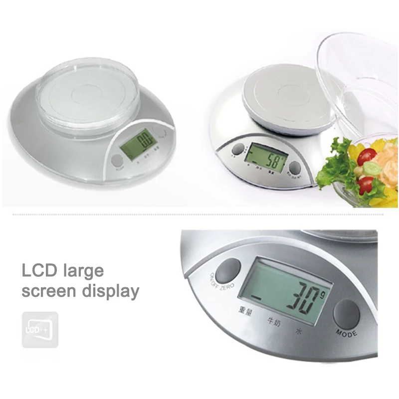 

Food Scale with Bowl Digital Kitchen Weight for Cooking Baking and Dieting with LCD Display HUG-Deals