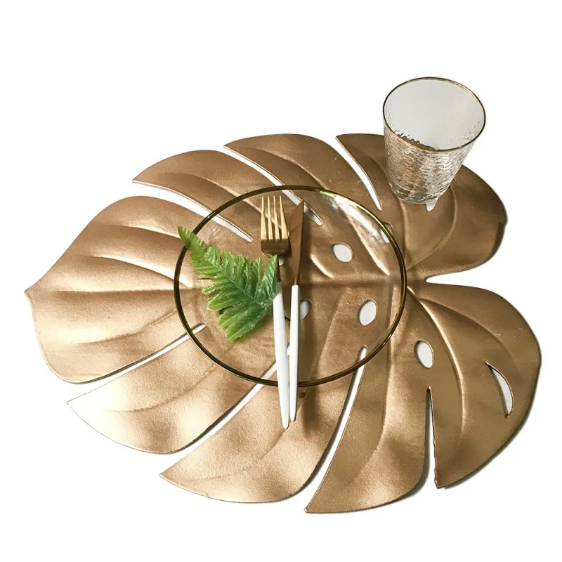 Черепаха салфетка под тарелку с лиственным рисунком искусственная Золотая