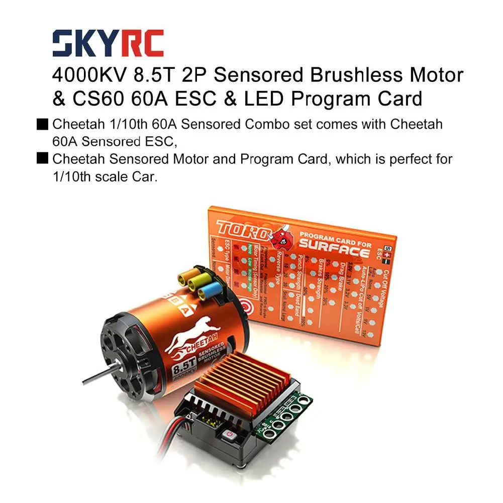 Бесщеточный сенсорный мотор rccity SKYRC 4000KV 8 5 T 2P CS60 60A ESC светодиодный комплект