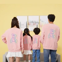 2021 new 1pc colored bear sweatshirt matching family outfits good quality cotton sweater matching father mother son tops