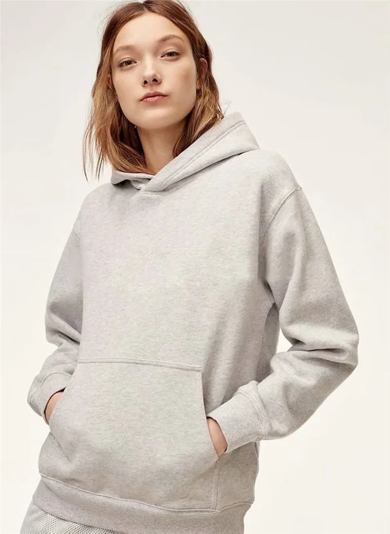 

Women Fashion Long Sleeve Solid Hoodie Casual Loose Hooded Tops for Women Ladies Warm Plus velvet Winter Tops