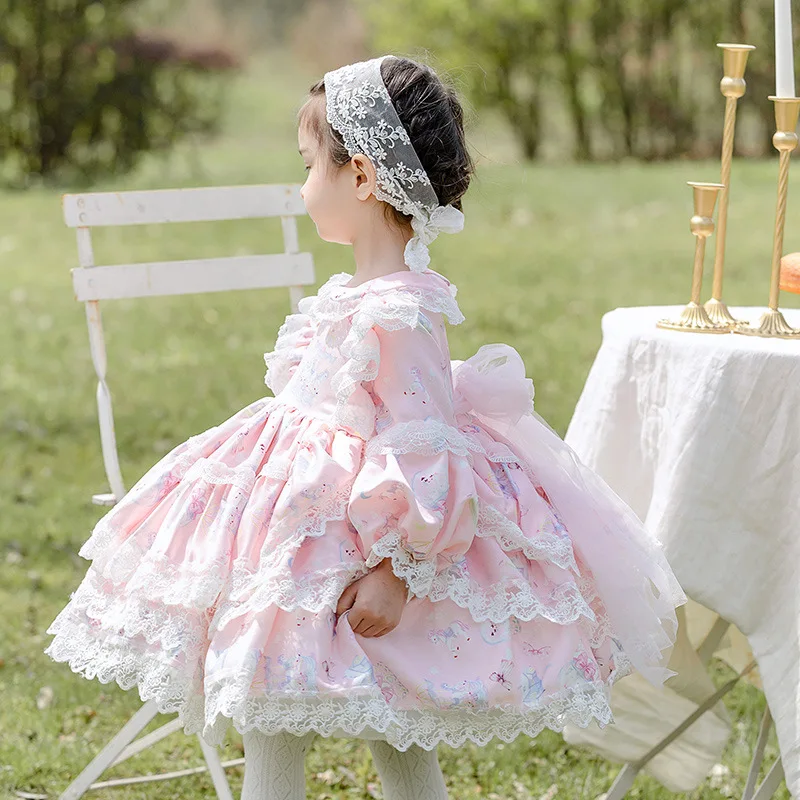 

2022 испанские Детские платья для детей, милое платье в стиле "Лолита", бальные платья для девочек на день рождения, платья принцессы, бутик