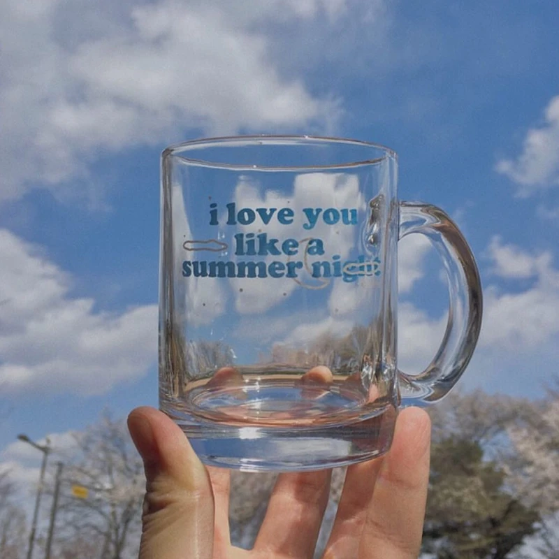 Новинка 2021 летняя Ночная кружка для завтрака с надписью I love you like a Summer Night кофе