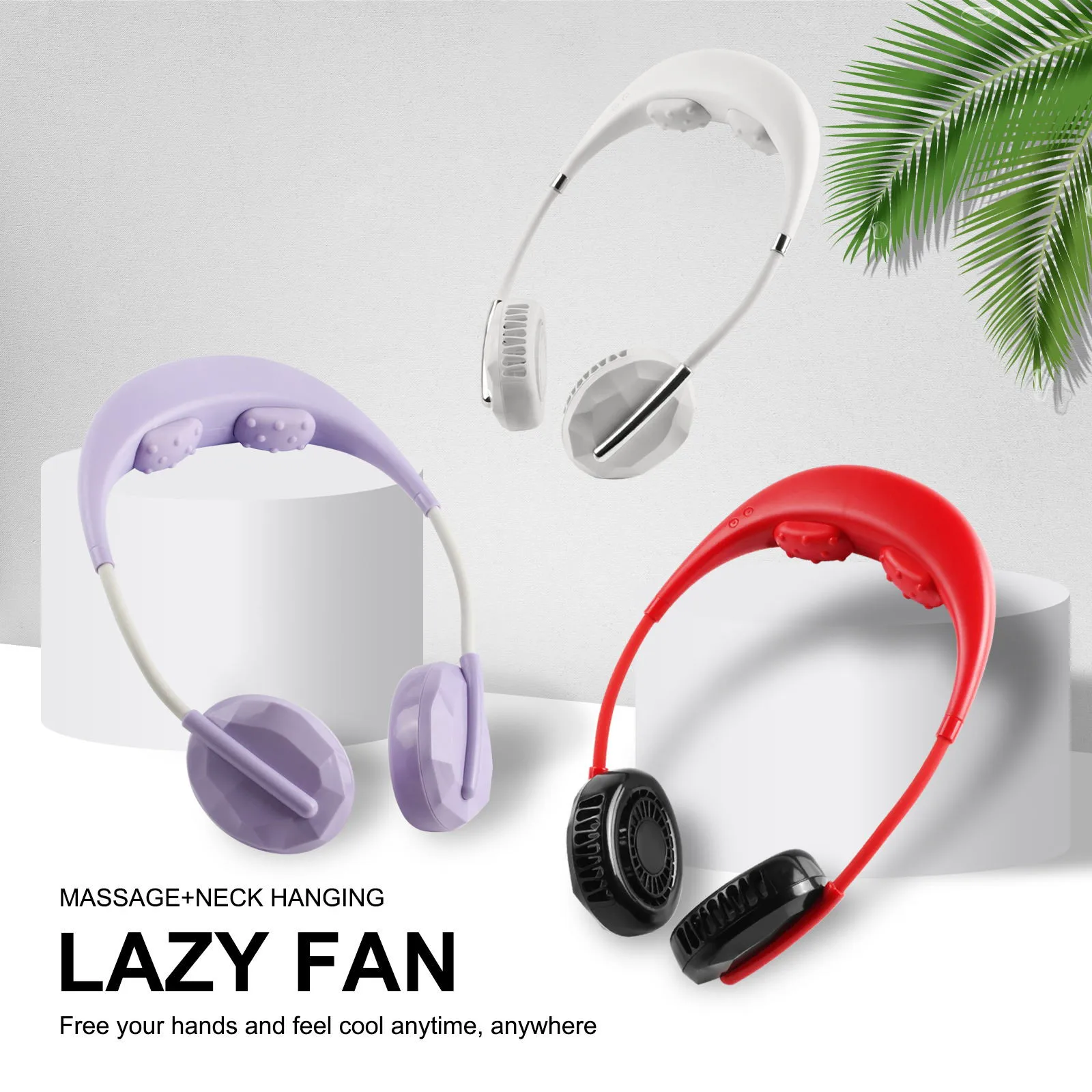 

Portable Usb Rechargeable Neckband Sport Fan Lazy Neck Hanging Cooling Mini Fan Small Portable Air Cooler For Outdoor Cooling