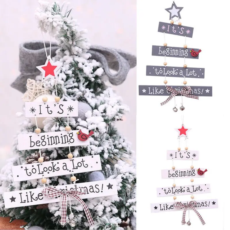 Рождественская елка подвесные украшения деревянная подвесная дверь магазина