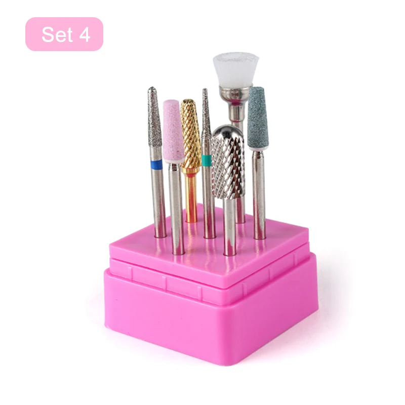 

7Pcs/set Acrylic Cuticle Nails File Burr Bit Ceramic Nail Drill Bits Set Manicure Tools EY669