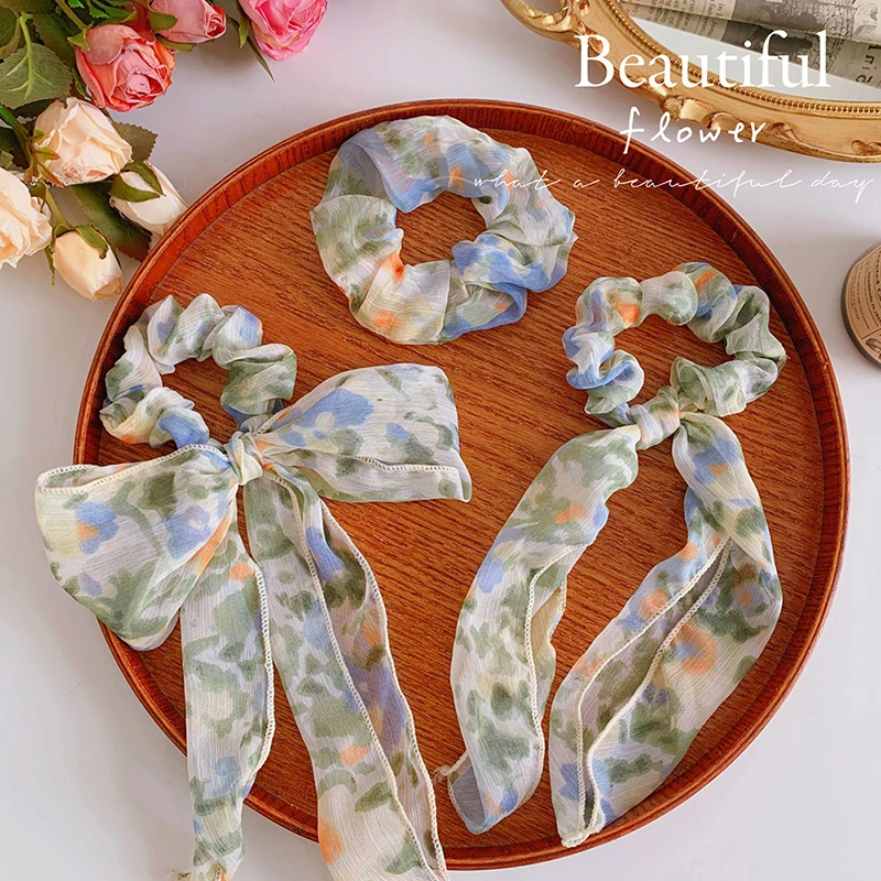 

Hair Ties Hair Accessories Hairband Colorful Scrunchies Hair Ring Oil Painting Elegant Hairband Hair Rope Ponytail Holder