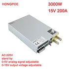 3000 Вт 15 в источник питания 0-15 в регулируемая мощность 0-5 в с управлением аналогового сигнала 220 В переменного тока в постоянный ток 15V200A Высокая мощность трансформатора светодиодный драйвер