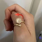 Женское кольцо-Спиннер с опалом и регулируемыми манжетами