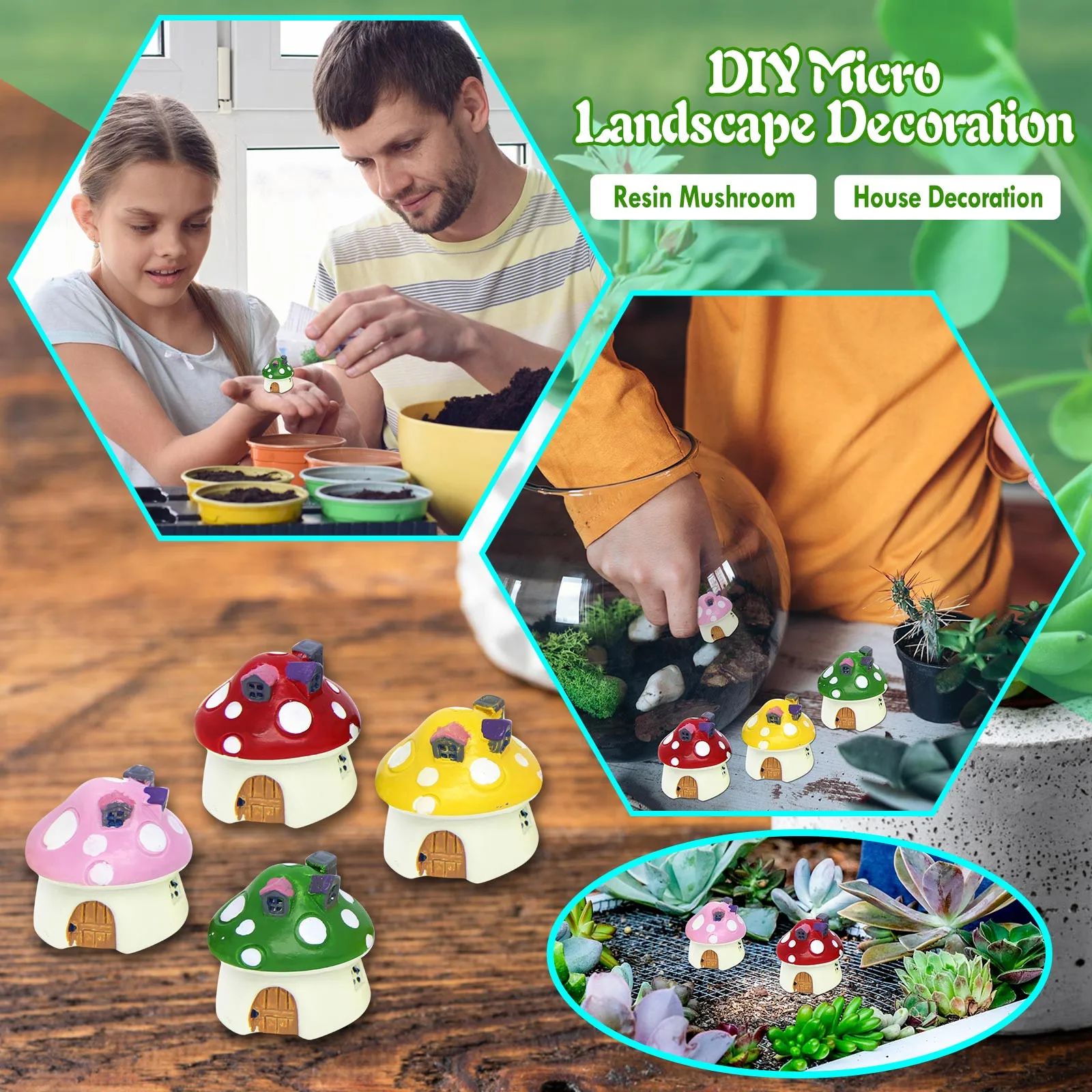 

Micro Landscape Ornament Decoration Materials Diy Doll Fleshy Mushroom Small Mushroom Miniature Garden Moss Mininatures Decor