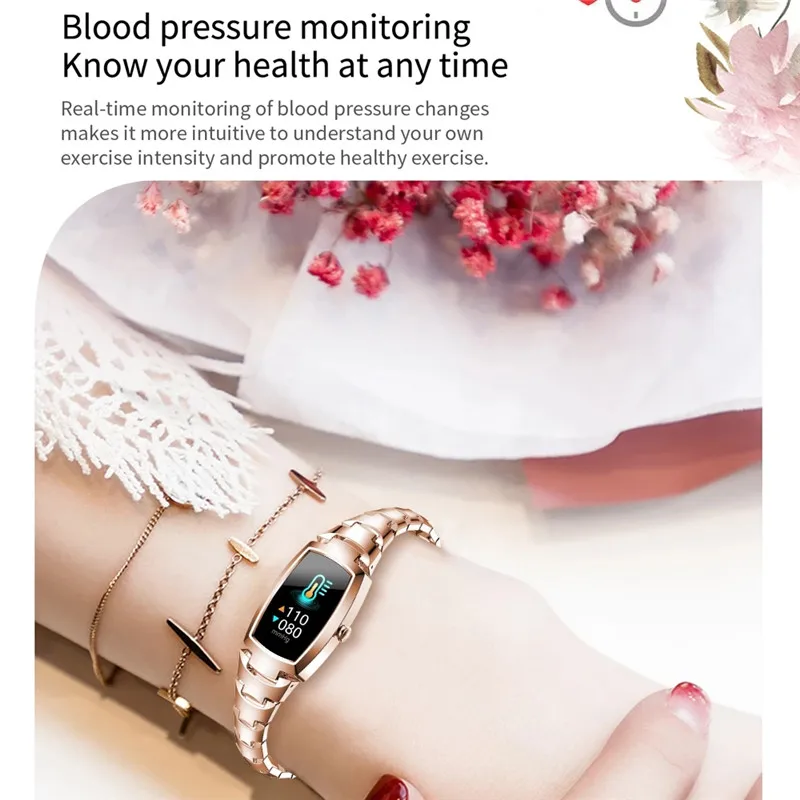

Cobrafly Women Smart Watch H8 Pro Heart Rate Blood Prssure Female Body Care Light Luxury Bracelet for Your Wife Girlfriend Lover