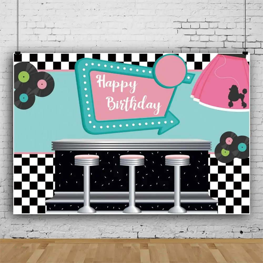 Laeacco Baby Birthday Backdrops For Photography Bar Disco Party Cartoon Celebration Poster Photo Background Studio | Электроника