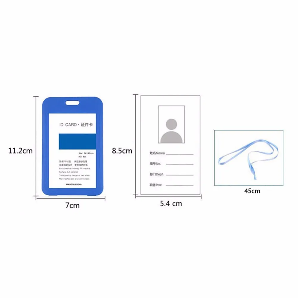 

Color Portable Horizontal Waterproof ID Card Holder Employee Name ID Card Cover Work Certificate Identity Badge Free shipping