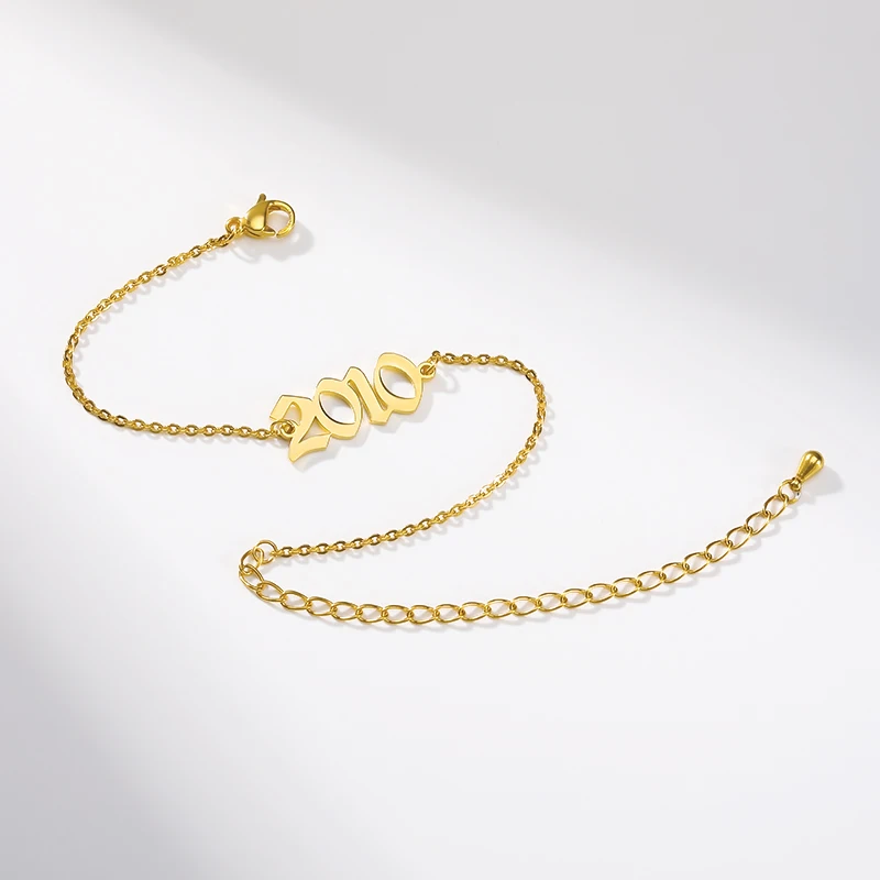 Браслет на лодыжку год рождения свадьба годовщина дата заказ ювелирное изделие