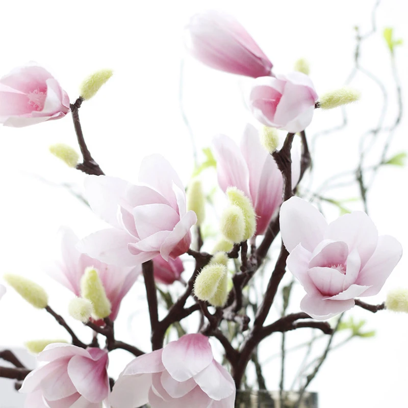 1 шт. искусственная Магнолия Шелковый Искусственный цветок ветка Флер