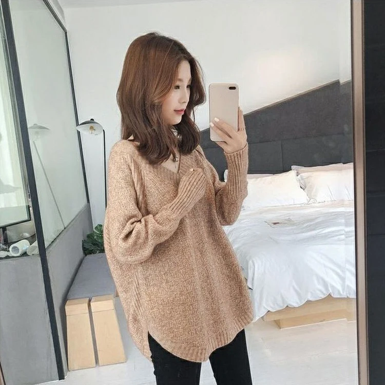 

Sweater Soft Jumper Fashion Long Sleeve Pull Femme Women Knitted Turtleneck Pullovers Casual one
