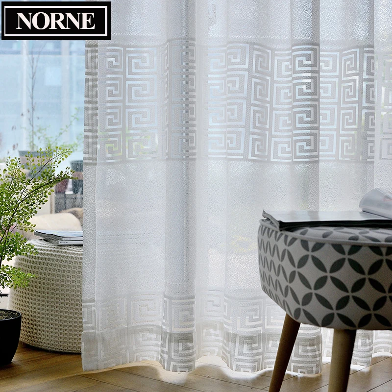 

NORNE Decorative Semi White Lace Sheer Curtain for Window Living Room Kitchen Bedroom Curtains Drape Blinds Voile Custom Made