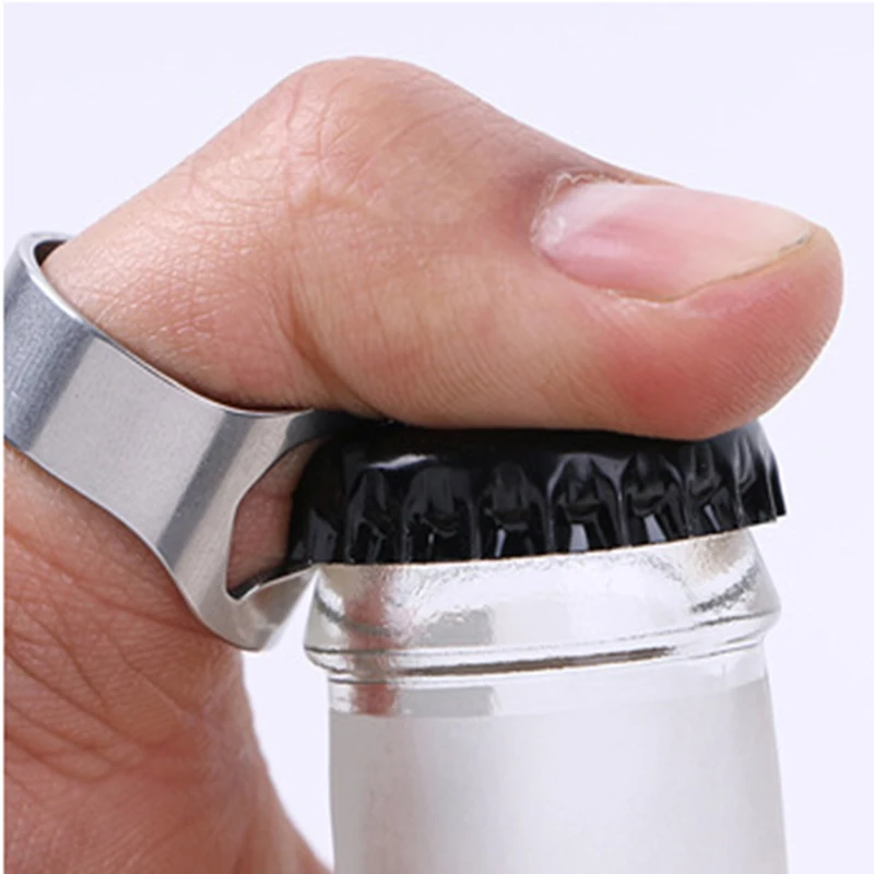 Kitchen tool Ring Bottle Opener Stainless Steel Beer Colorful Finger Bier for Party Family Gift Supplies | Дом и сад