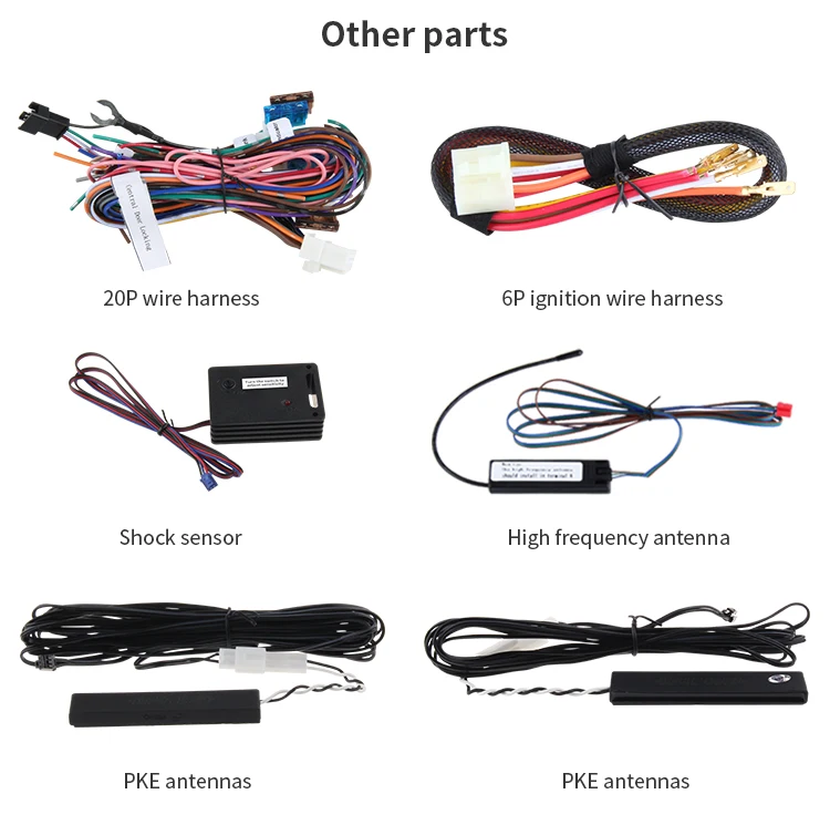 Easyguard Smart key keyless go car alarm system remote engine start push button start touch password entry DC12V