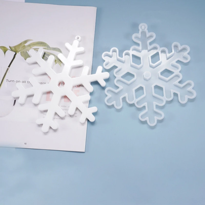 

Y1UE DIY Christmas Snowflake Listed Pendant Casting Silicone Mould Crafts Jewelry Making Tool Crystal Epoxy Resin Mold