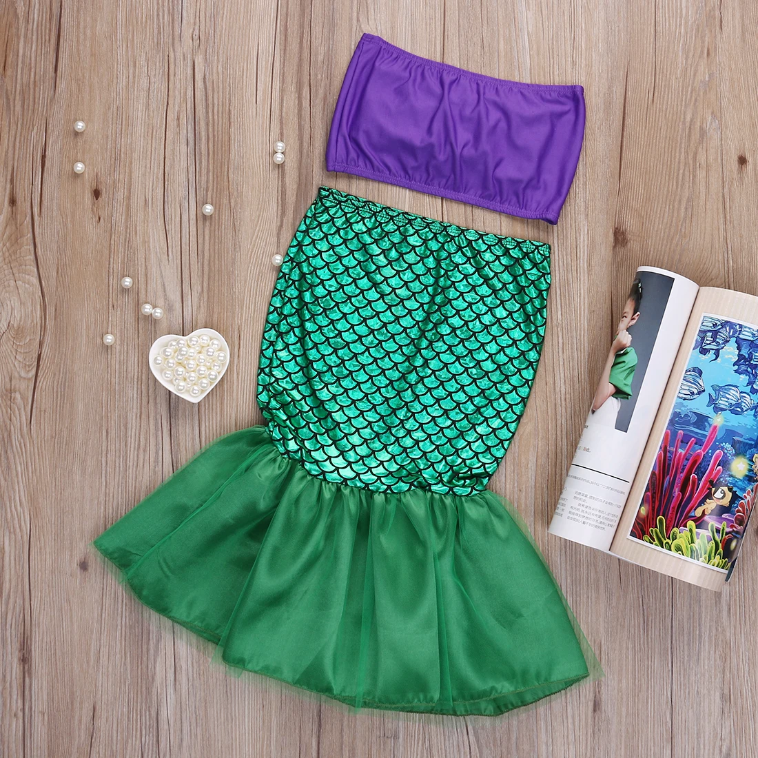 Cosplay Girls Costume Dresses The Little Mermaid Tail Princess Ariel Dress Kids for Girl Fancy | Детская одежда и обувь