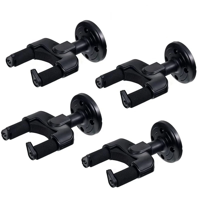 

4Pcs Guitar Hanger Wall Mount Electric Guitar Stand Durable Guitar Display Hook with Safety Slot for Ukulele Guitar Bass