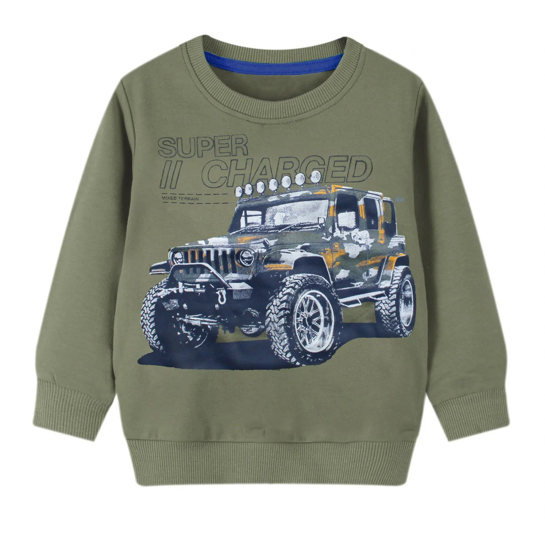 

Толстовка мужская зеленая с принтом Super Jeep Safari