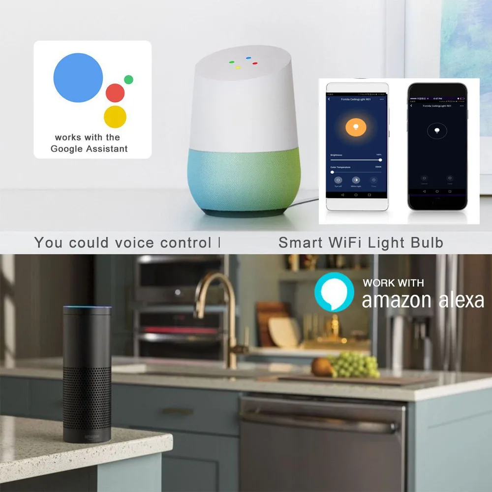 

Smart WiFi Ceiling Light Dimmable LED Light APP Remote Control Voice Control Smart Home for Stair Dining Hall Bedroom Livin Room