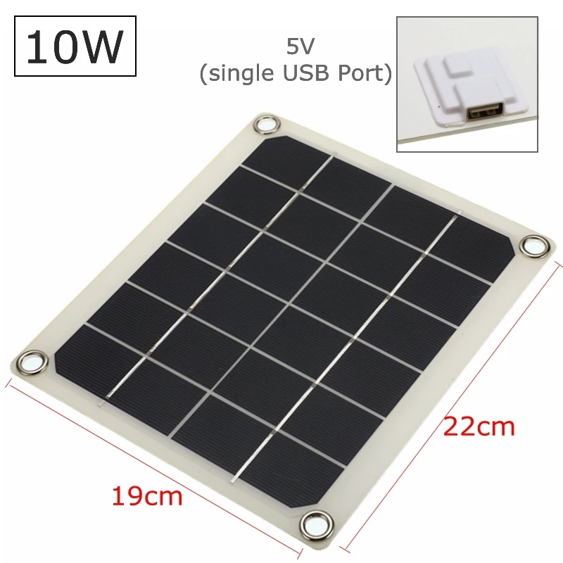 Панели солнечные 10/15/20/25 Вт двойной USB Интерфейс 12 V/5 V поликристаллический кремний и кремния ячейки для Батарея зарядные устройства для сотовых телефонов Зажигалка для сигарет