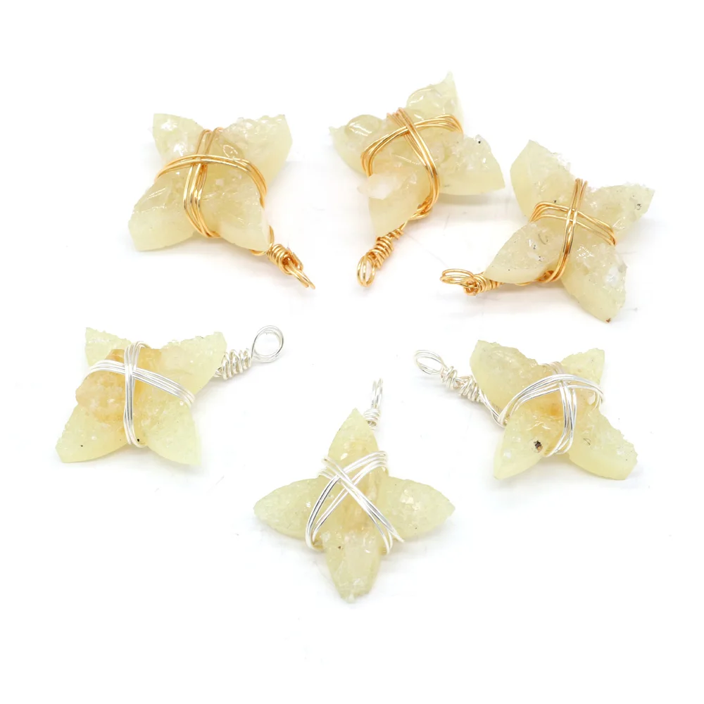 1 шт. очаровательный топаз Натуральный Полудрагоценный Камень Серебряный кулон с