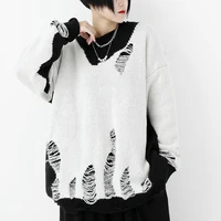 xuxi 2021 autumn winter hole loose pullover sweater women knitting fashion long sleeve splicing coat sweater e4469