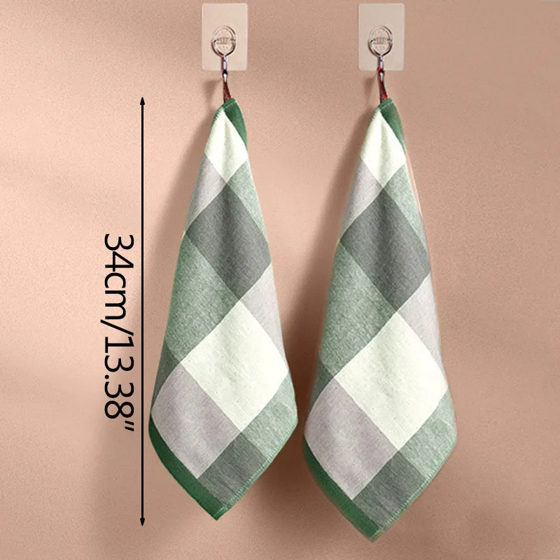 

2Pcs/Set Nordic Hanging Cloth Absorbent Cotton Kitchen Hand Towels Toilet Bathroom Cleaning Tools Household Accessories