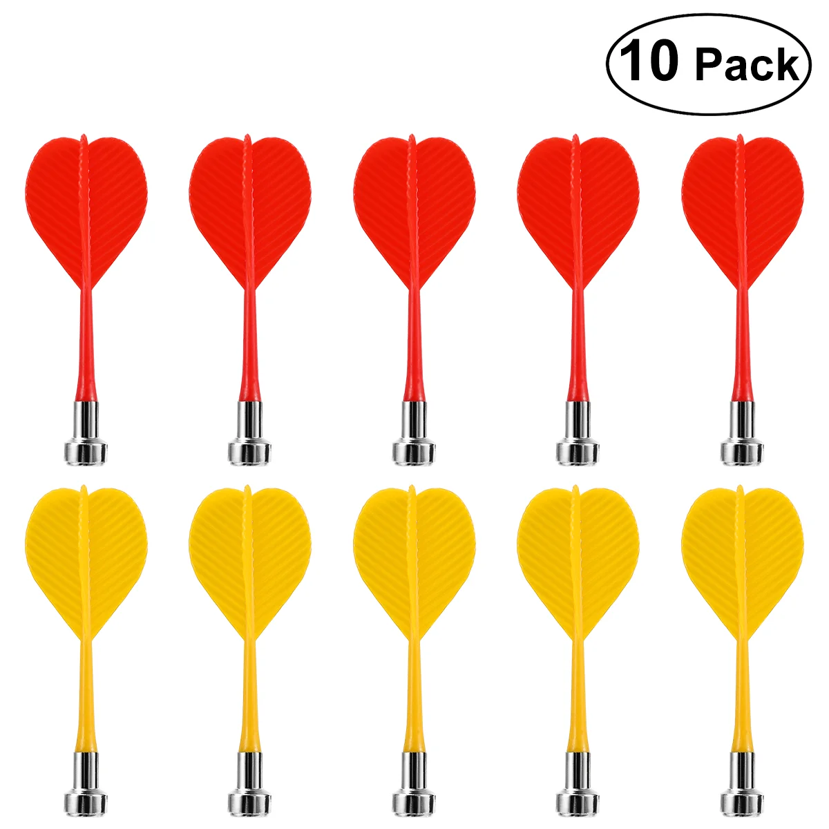 

NUOLUX 10pcs Replacement Durable Safe Wing Magnetic Darts Bullseye Target Game Toys (Red & Yellow)