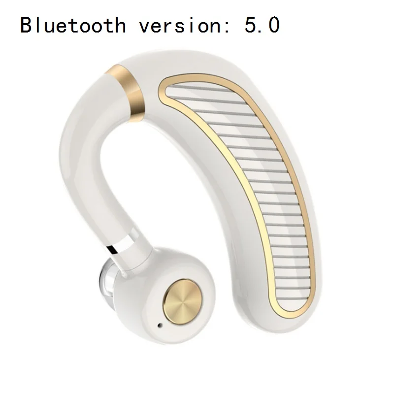 Белый Handsfree Bluetooth наушники Автомобильная беспроводная гарнитура с Bluetooth наушники для телефона наушники с микрофоном громкой связи беспроводные наушники - Цвет: Белый