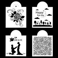4pc stencils decor rose spray painting template diy scrapbooking embossing accessories crafts reusable office school supplies