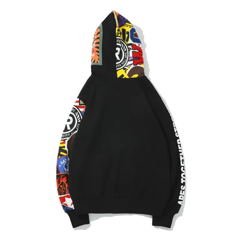 

Hoodies Graffiti Thin Hooded Zipper Coat Streetwear Oversized Harajuku Sweatshirt Fashion Men Clothing