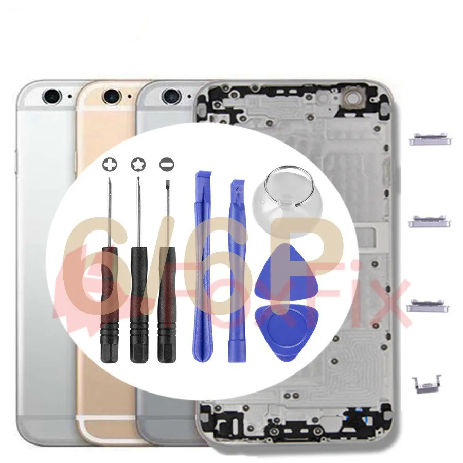 Задняя крышка корпуса для iPhone 6 крышка батареи задняя дверь чехол для Apple iPhone 6 6S Plus задняя крышка корпуса средняя Рамка замена шасси