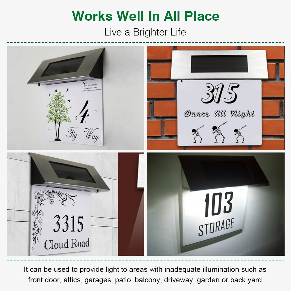 Лампа для рекламных щитов наружного дома с номером 4 светодиода настенный