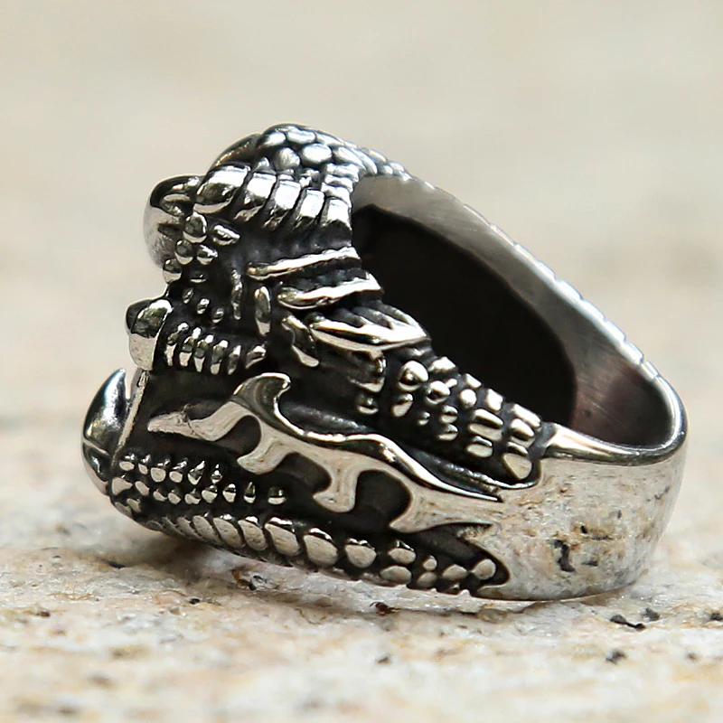 Винтаж коготь дракона кольцо с синий/черный/красный камень Нержавеющая сталь