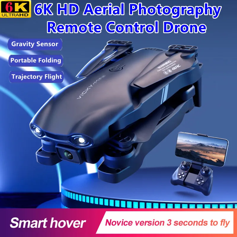 

Smart Hover Portable Folding Remote Control Drone 6K HD Dual Camera 20Mins Trajectory Flight One-Key Return RC Quadcopter Model