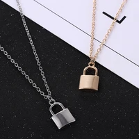 hot sale new simple fashion metal plating lock necklace luxurious ladies pendant clavicle chain european and american jewelry