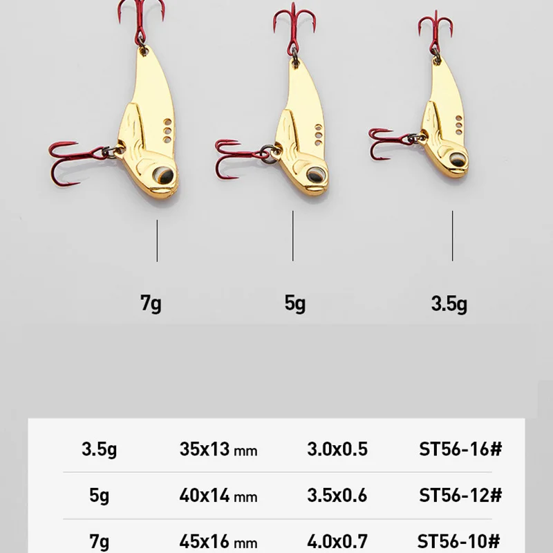 

1 Pcs Hard Fishing Lures 3.5g-7g Sinking Jerkbait VIB Rattlin Hook Wobblers Deep Dive Sinking Sea Ocean Artificial Metal Bait